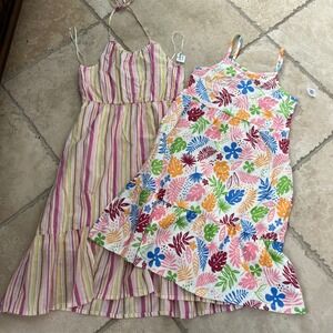 NWT Old Navy Girls XL 14-16 Fit & Flare Halter Midi Dress Bundle Cotton Floral
